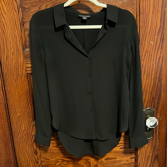 Small sheer black Metaphor button down blouse - Picture 1 of 3
